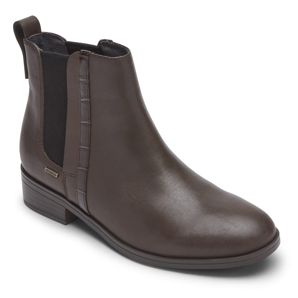 Botas Rockport Mujer Mexico - Larkyn Chelsea Marrom Oscuro - ZVUJA5762